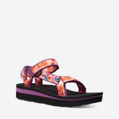 Teva Midform Universal - Women's Teva Sandals - Black / Multicolor | India (XMFY26718)